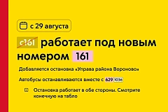 Изменение номера и маршрута движение автобуса С161