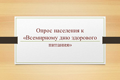 Опрос населения к «Всемирному дню здорового питания»