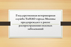 Государственная ветеринарная служба ТиНАО города Москвы предупреждает о риске распространения опасных заболеваний